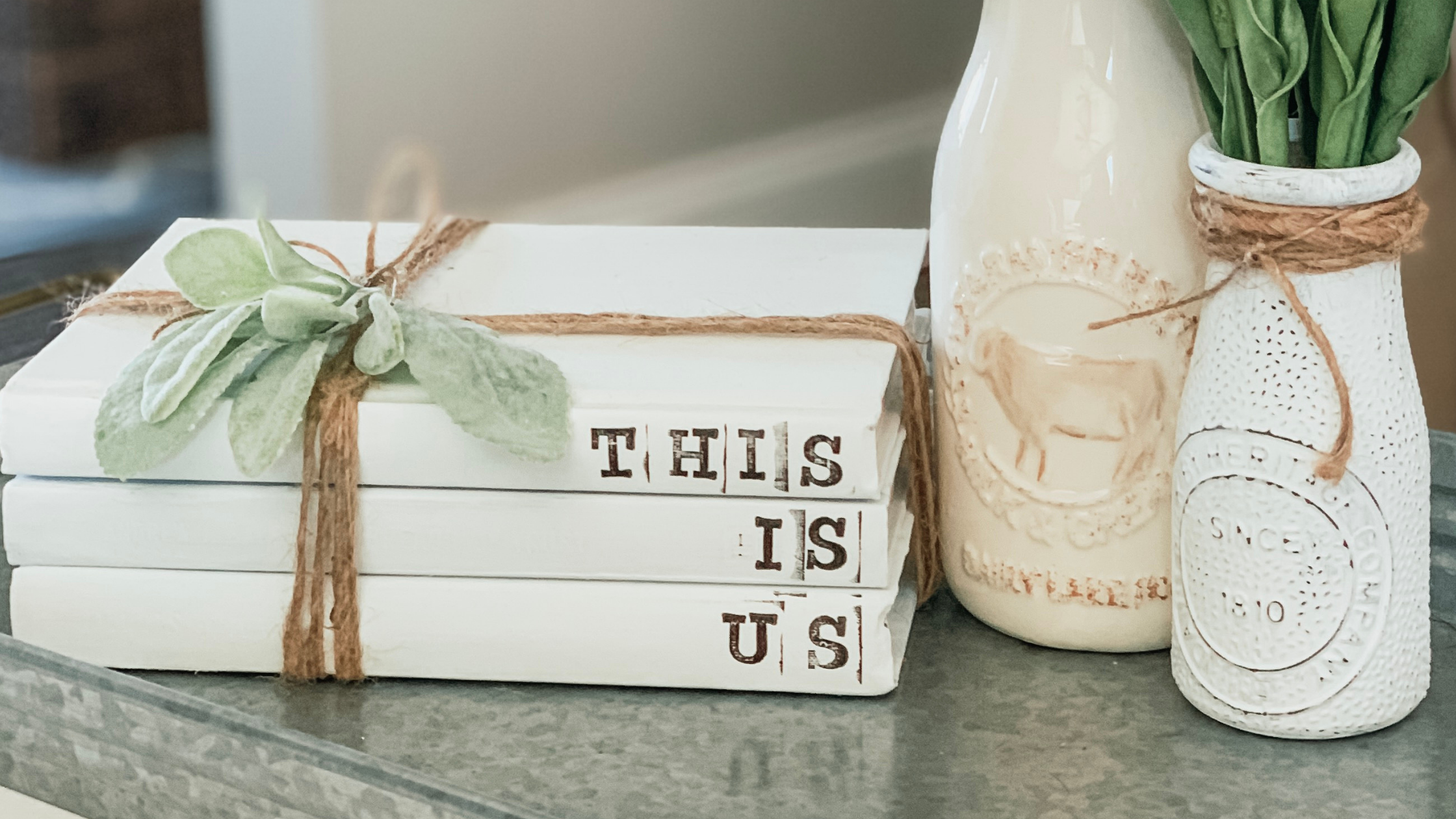 How to make farmhouse book decor from Dollar Tree supplies | DIY Book ...