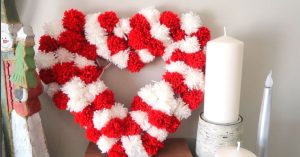 DIY Dollar Tree Pom Pom Heart Wreath | Perfect for Valentine’s Day 2022 Decor!