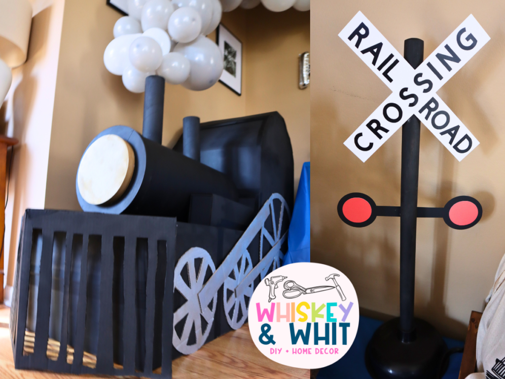 DIY Train Birthday Party Decoration Ideas - how to make a cardboard Polar Express Train